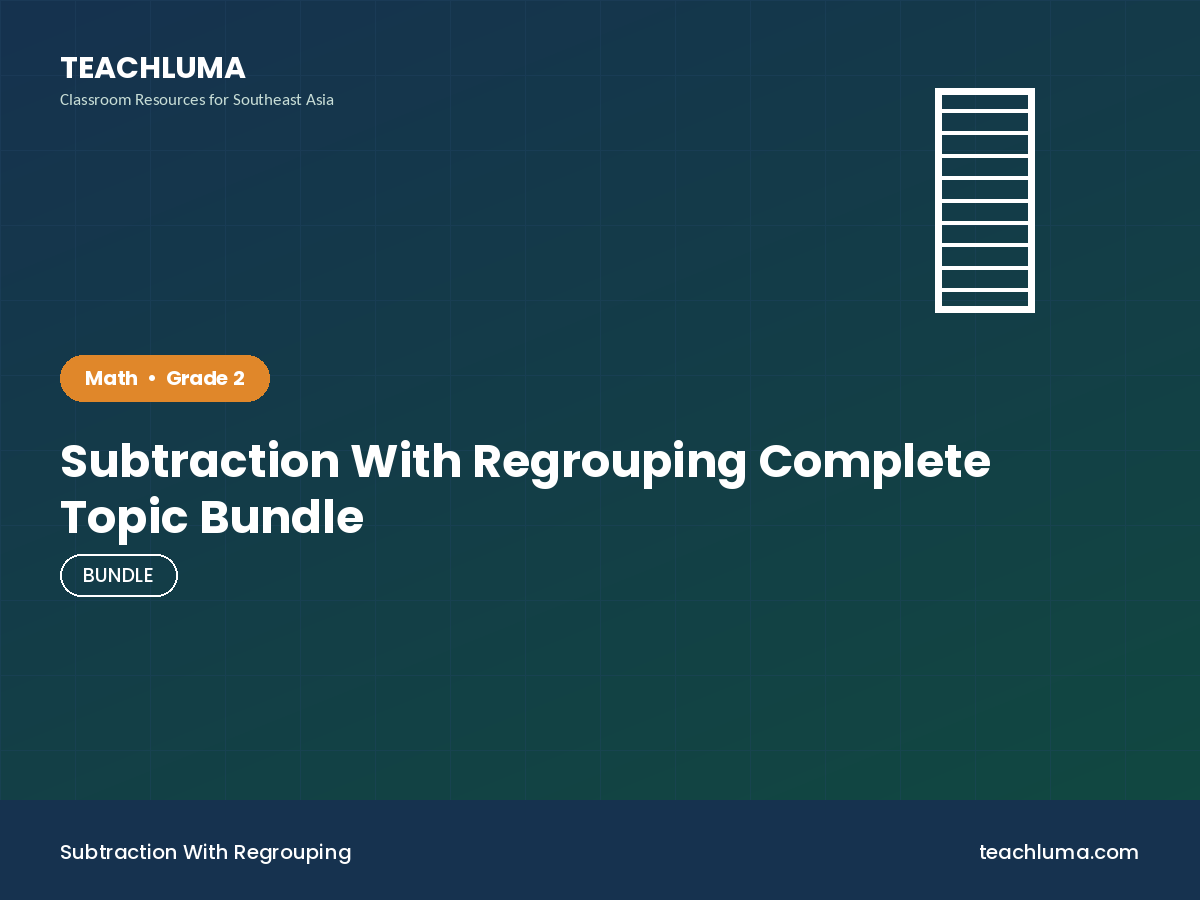 Preview 1 of Grade 2 - Subtraction With Regrouping Complete Topic Bundle