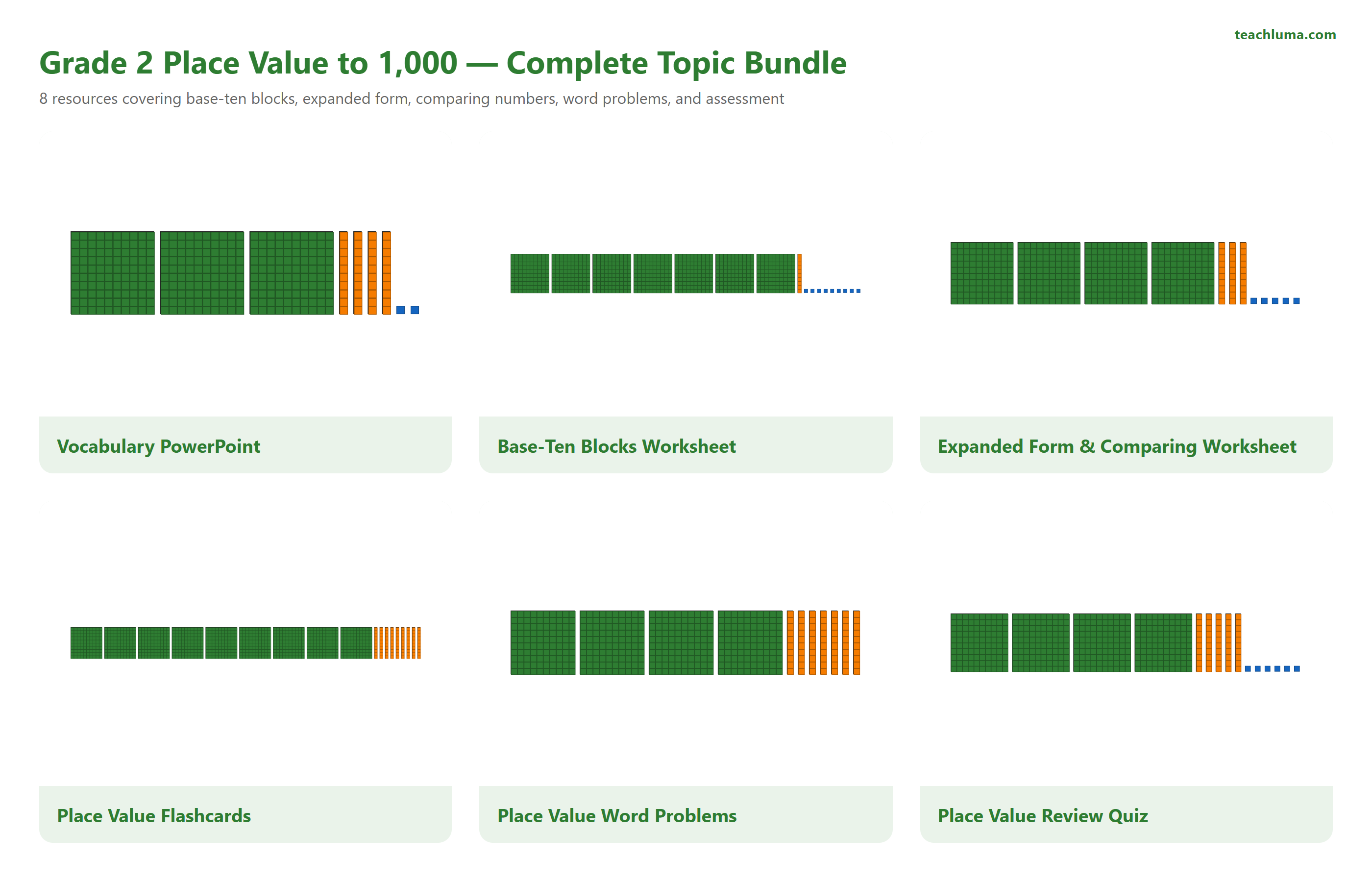 Preview 2 of Grade 2 Place Value to 1,000 — Complete Topic Bundle