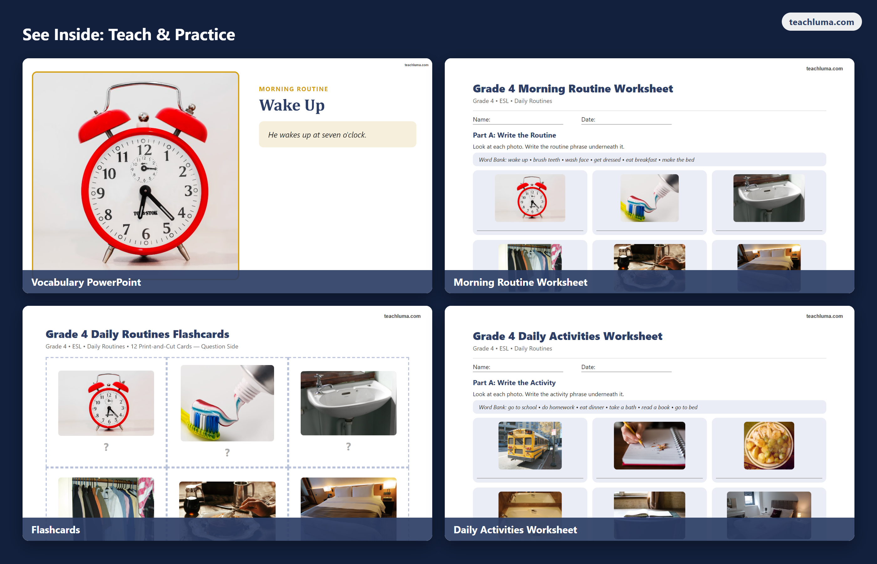 Preview 4 of Grade 4 Daily Routines — Complete Topic Bundle
