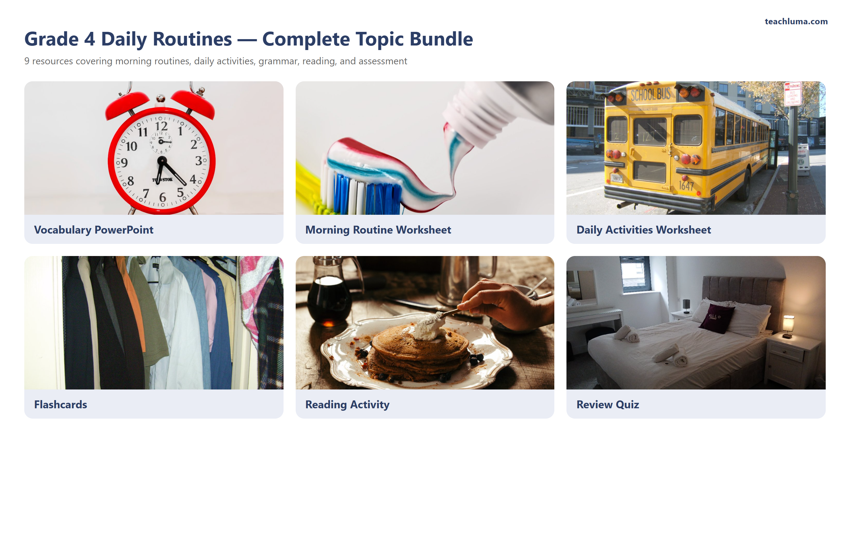 Preview 2 of Grade 4 Daily Routines — Complete Topic Bundle
