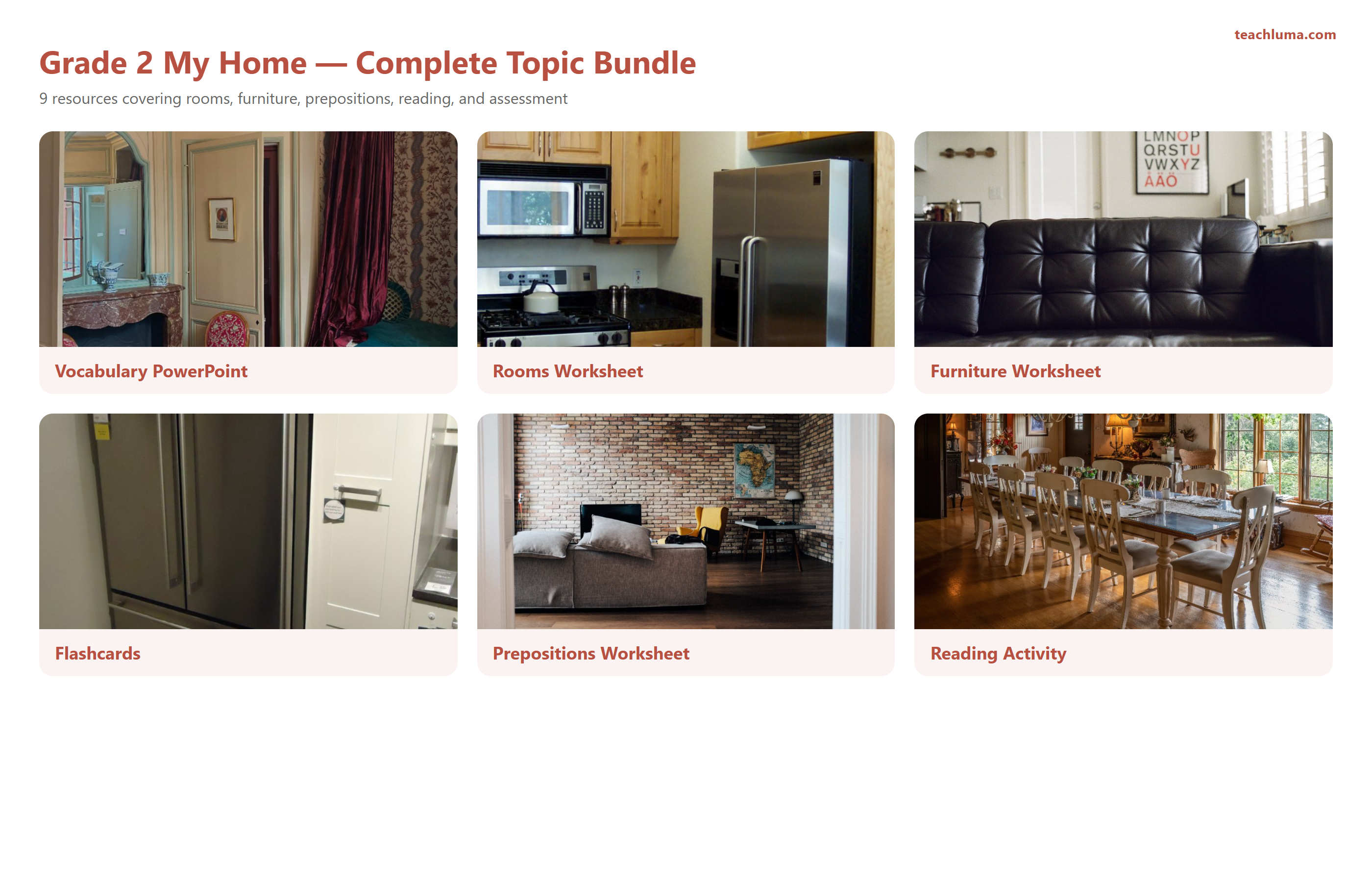 Preview 2 of Grade 2 My Home — Complete Topic Bundle