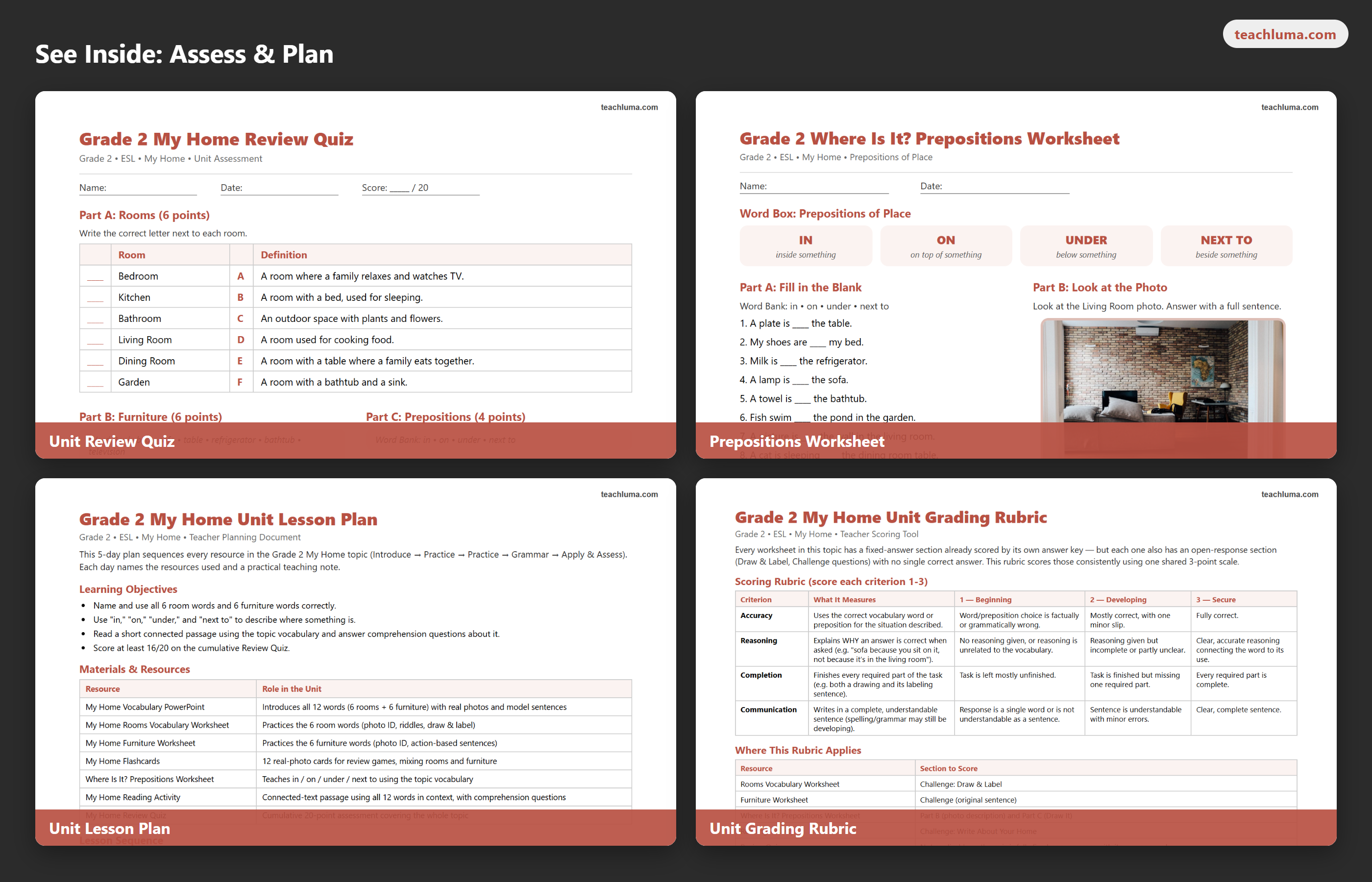 Preview 5 of Grade 2 My Home — Complete Topic Bundle