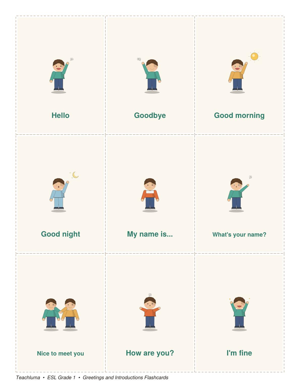 Greetings and Introductions — Vocabulary Flashcards