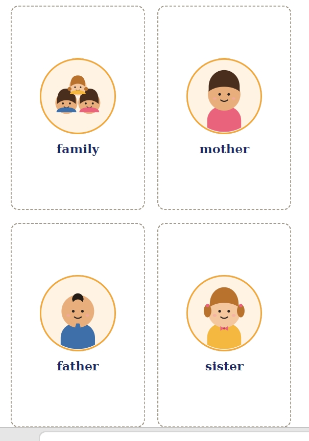 My Family Flashcard - Grade 1
