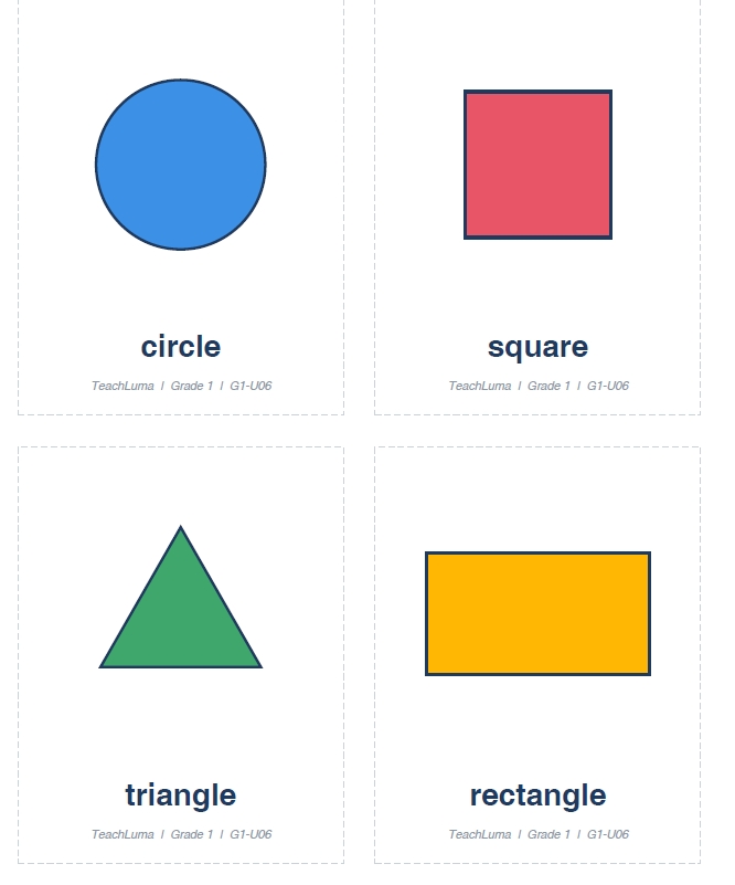 Shape Flashcards For Young Learns