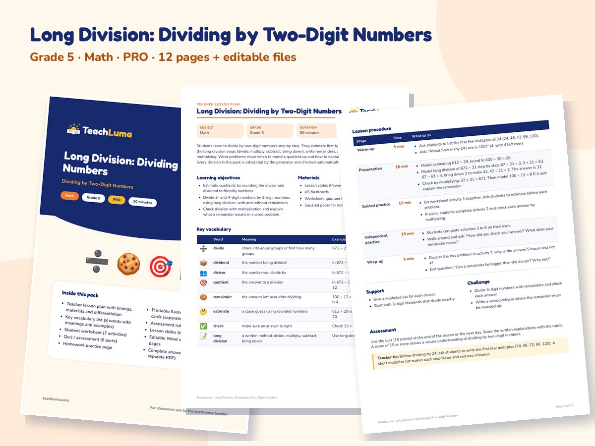 Preview of Long Division: Dividing by Two-Digit Numbers