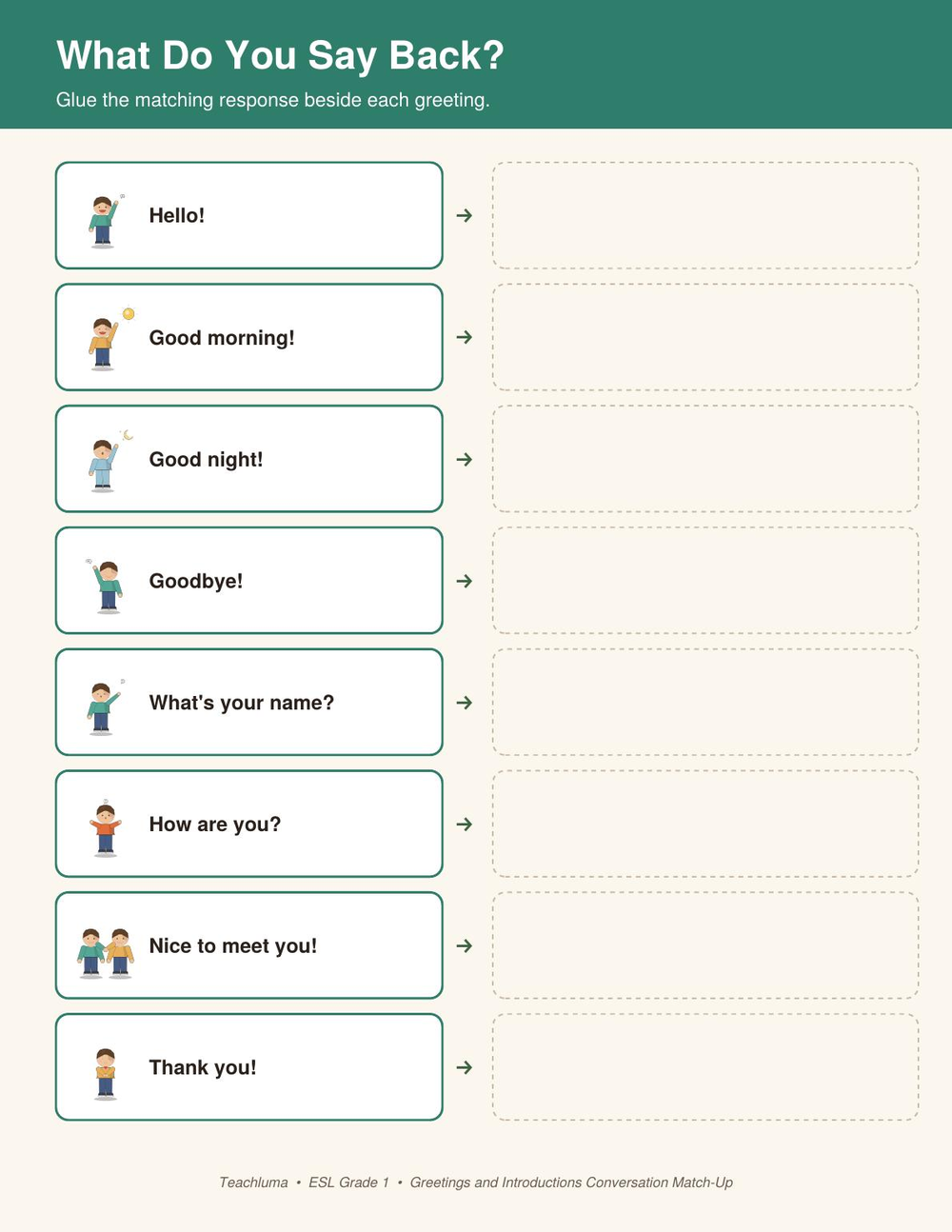 What Do You Say Back? — Conversation Match-Up