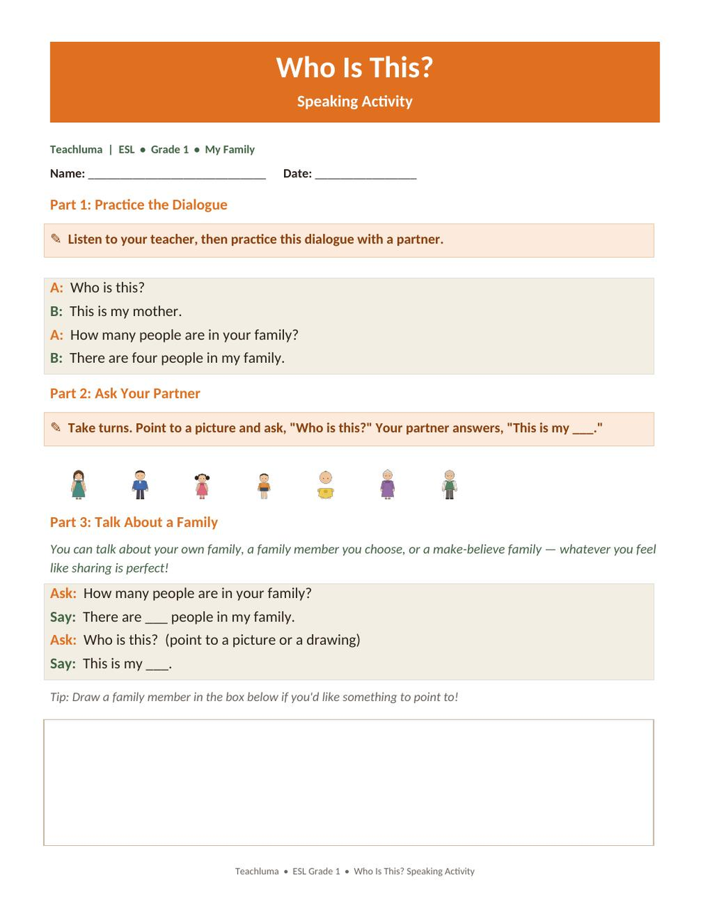 Who Is This? — Speaking Activity