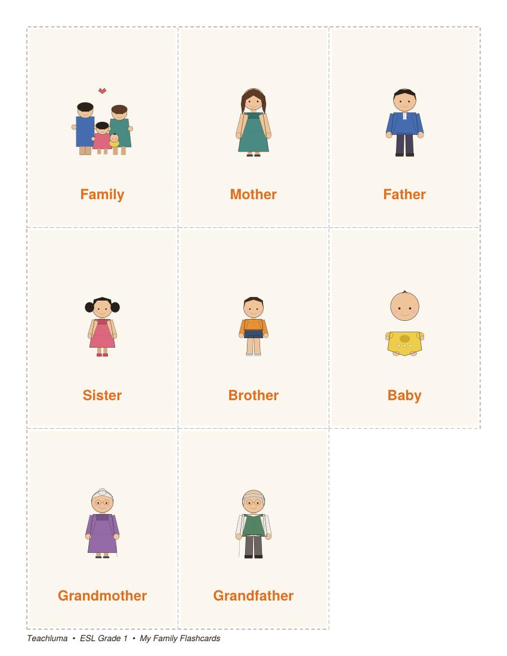 My Family — Vocabulary Flashcards