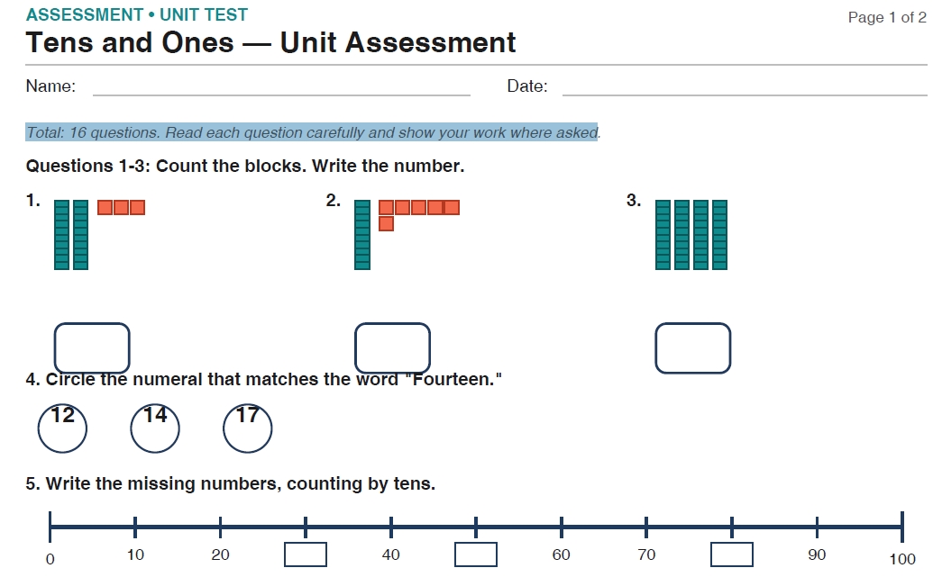 Place Value Assessment