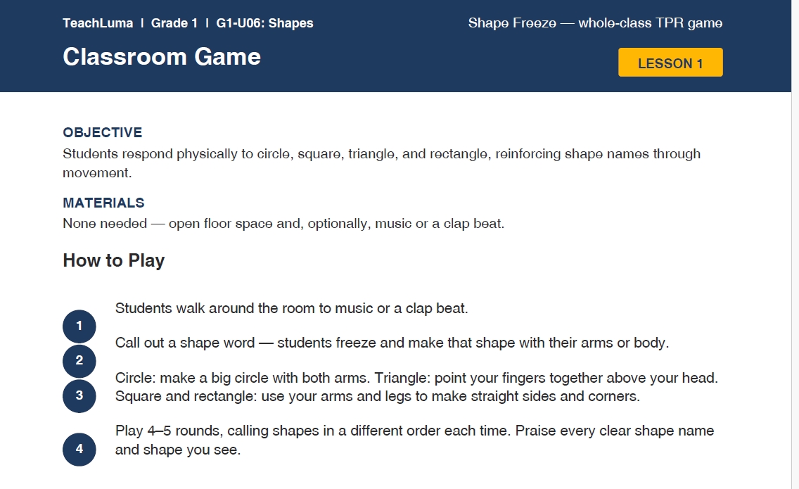 Classroom Game