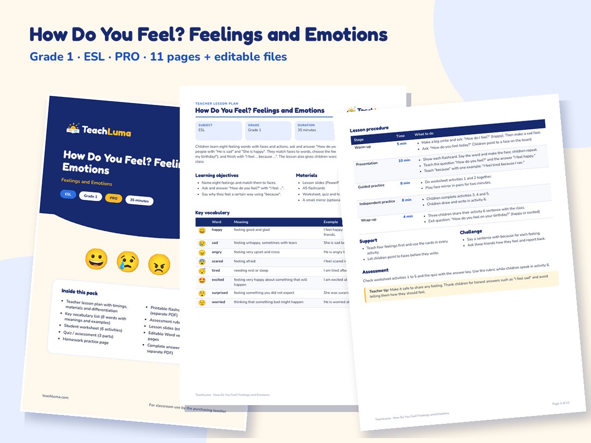 Preview of How Do You Feel? Feelings and Emotions