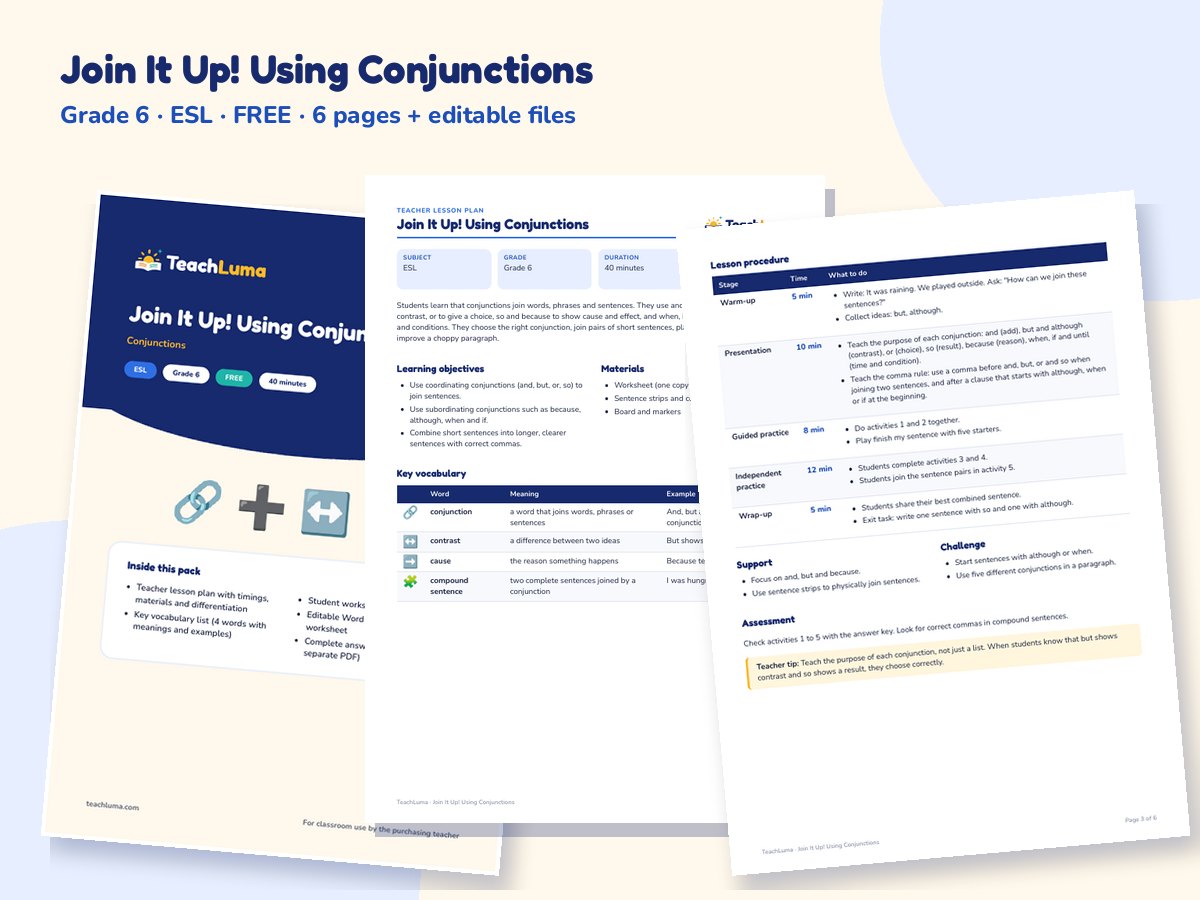 Preview of Join It Up! Using Conjunctions