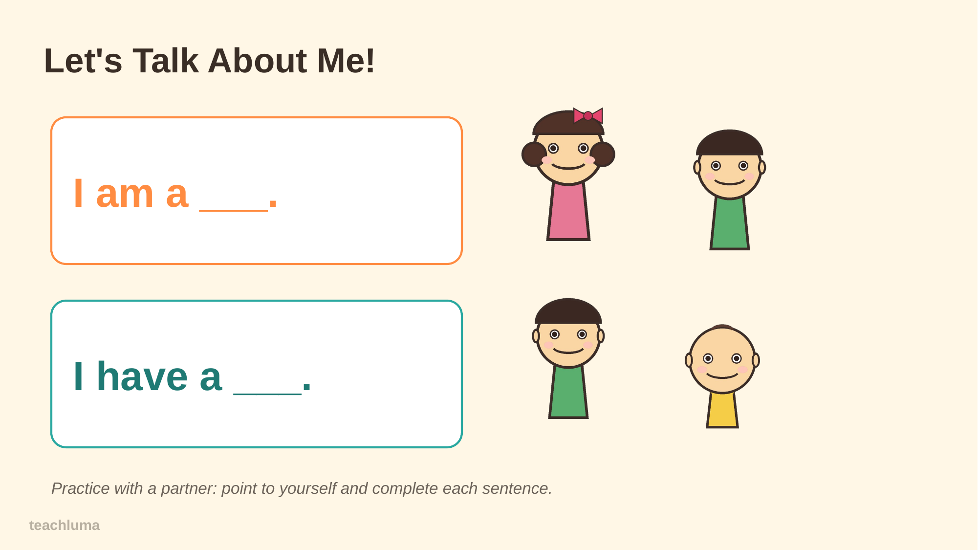 Kindergarten ESL PowerPoint: All About Me Vocabulary (Family, Feelings & Body)