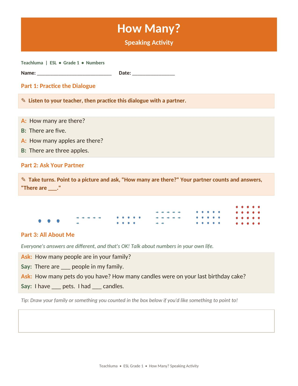How Many? — Speaking Activity