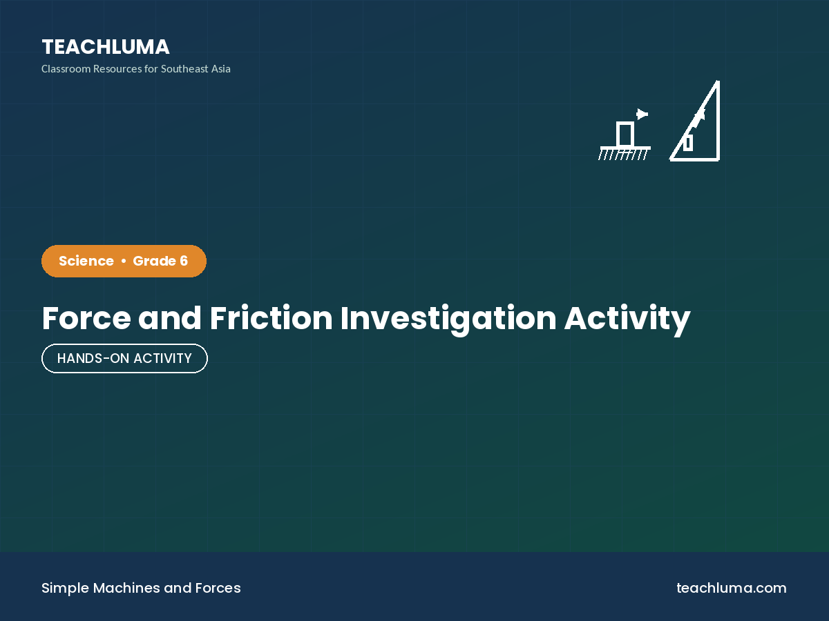 Grade 6 Force and Friction Investigation Activity