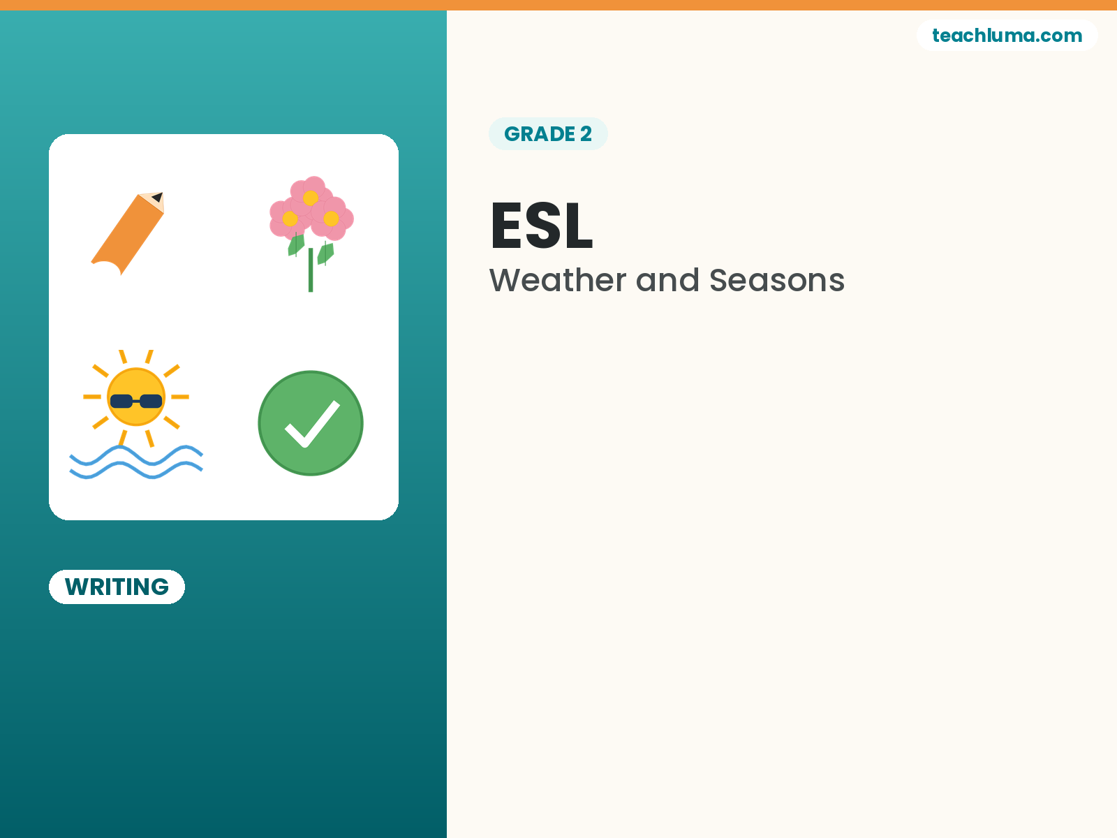 Grade 2 Weather and Seasons Writing Activity: My Favorite Season Guided Paragraph