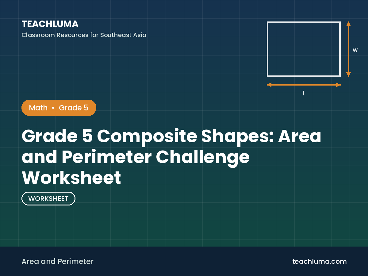 Grade 5 Composite Shapes: Area and Perimeter Challenge Worksheet