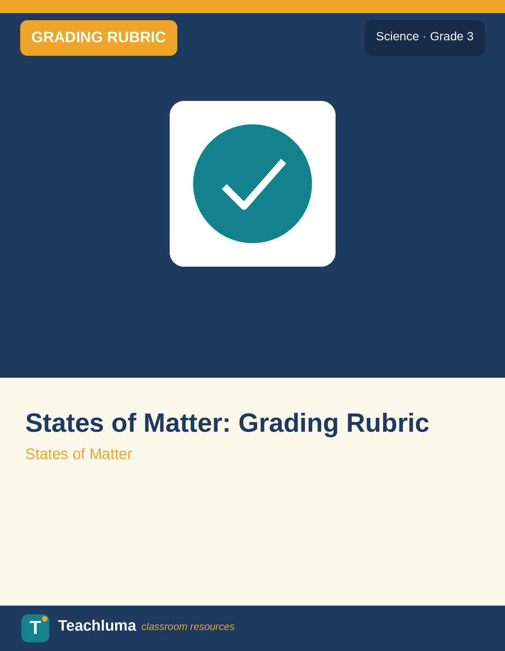 Grade 3 States of Matter Grading Rubric