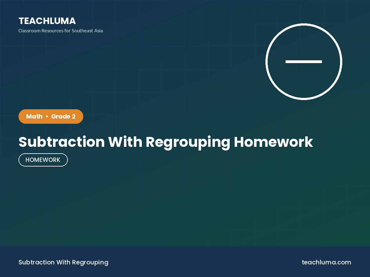 Grade 2 Subtraction With Regrouping Homework