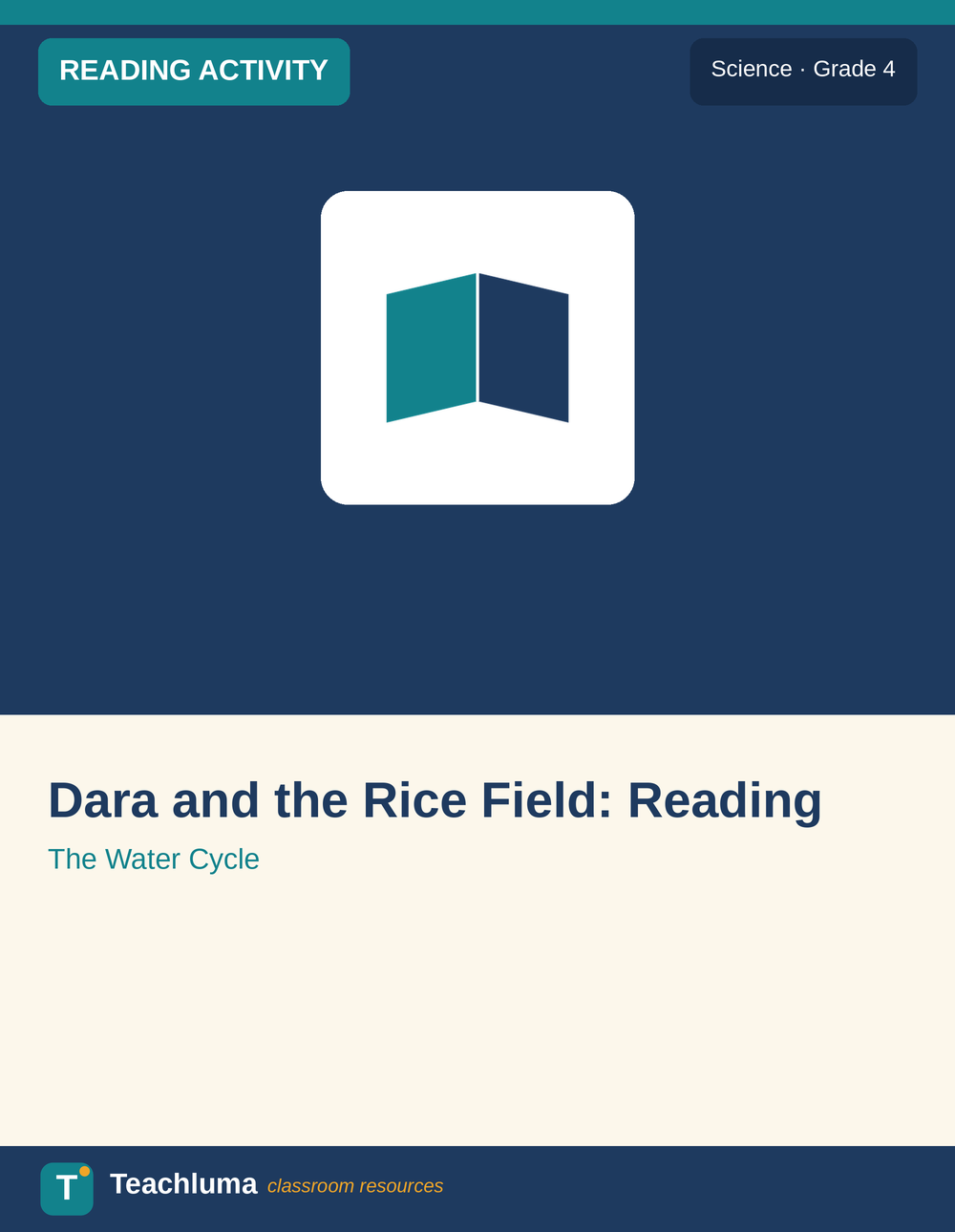 Grade 4 The Water Cycle Reading Comprehension: Dara and the Rice Field