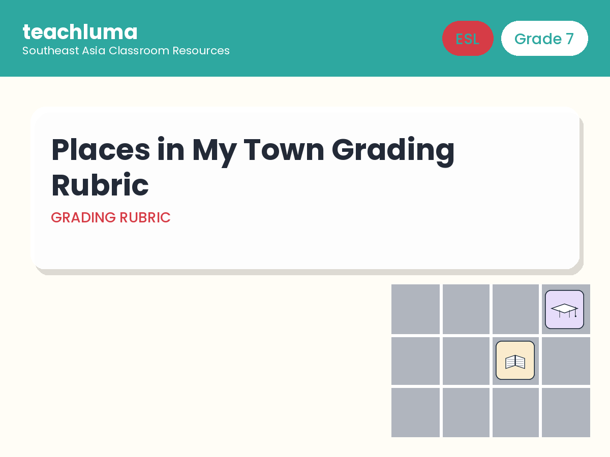 Grade 7 ESL Grading Rubric: Places in My Town and Giving Directions