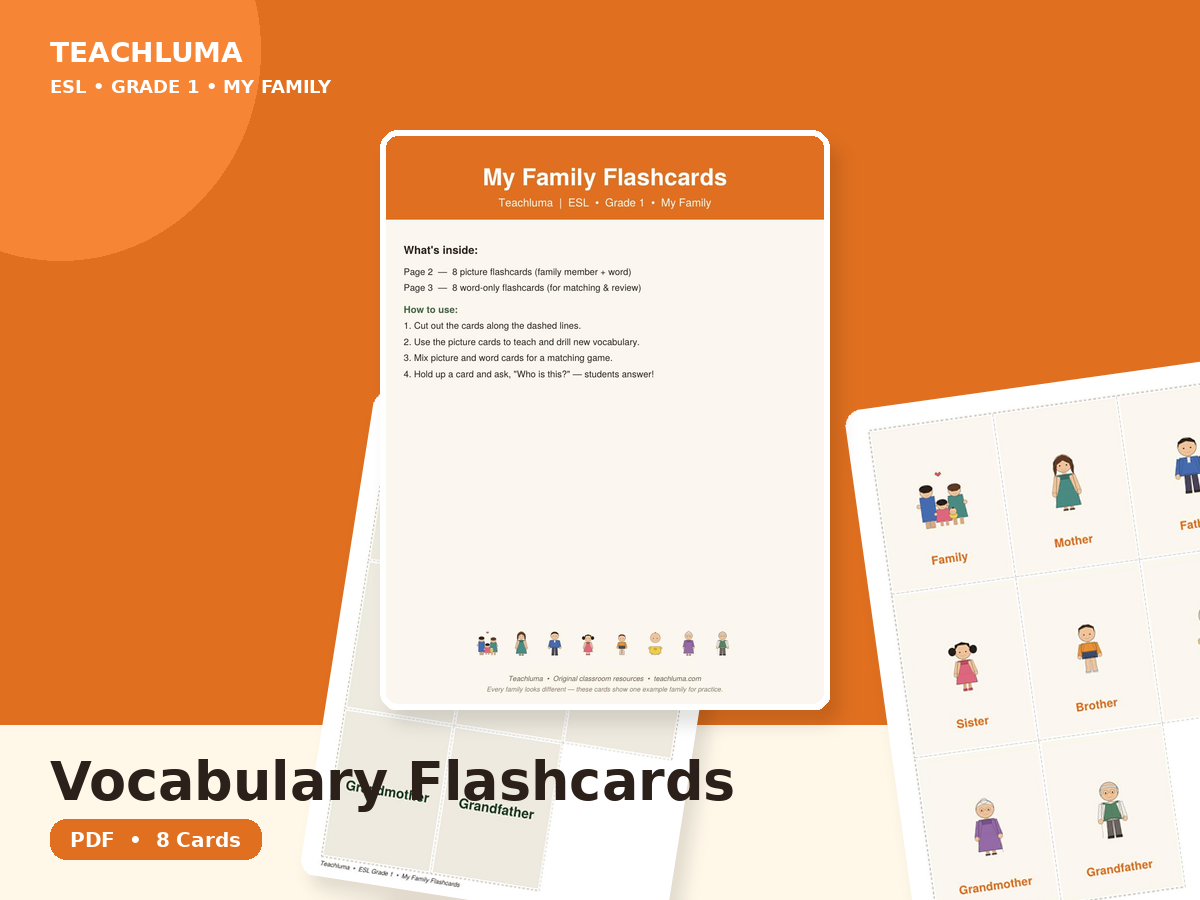 My Family — Vocabulary Flashcards