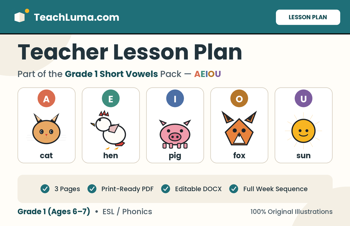 Grade 1 Phonics Lesson Plan
