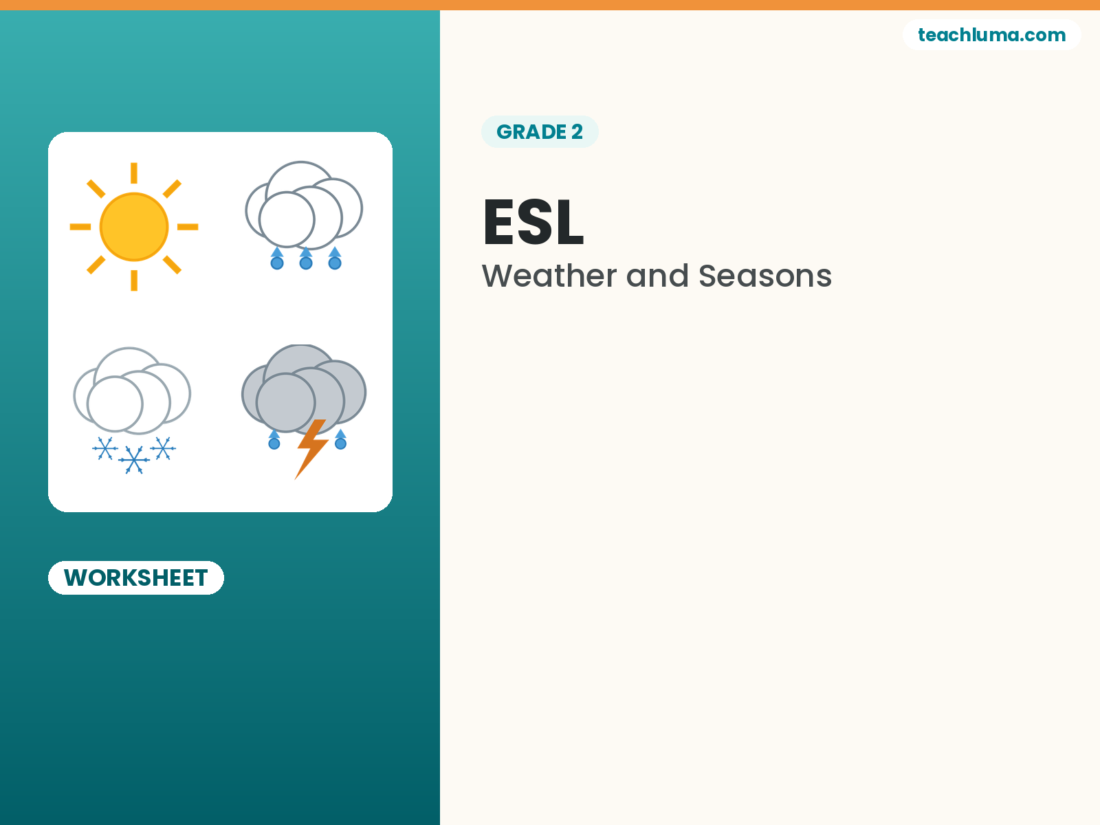Grade 2 Weather Vocabulary Worksheet (with Answer Key)