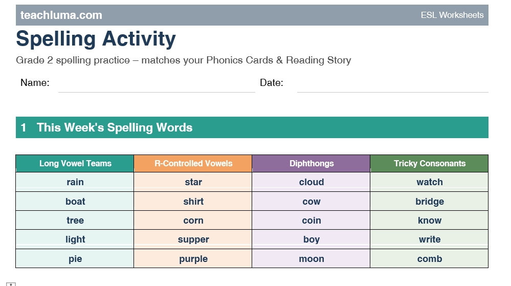 Spelling Activity