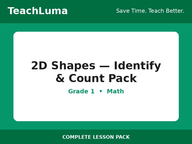 2D Shapes — Identify & Count Pack
