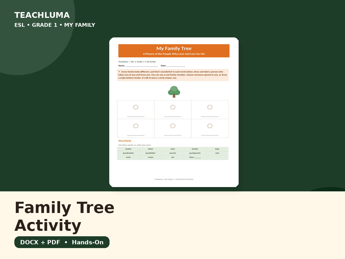 My Family Tree — Hands-On Activity