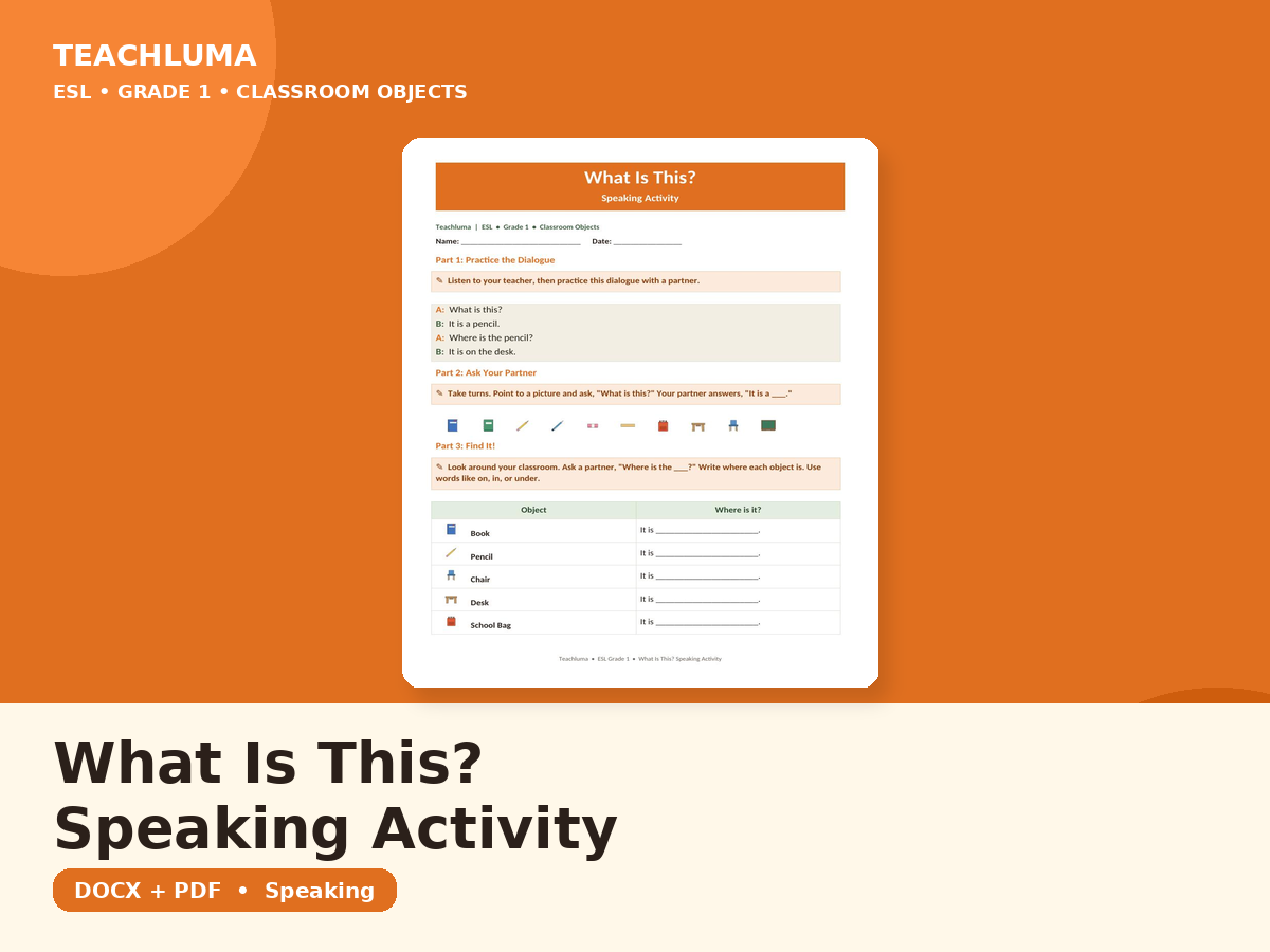 What Is This? — Speaking Activity