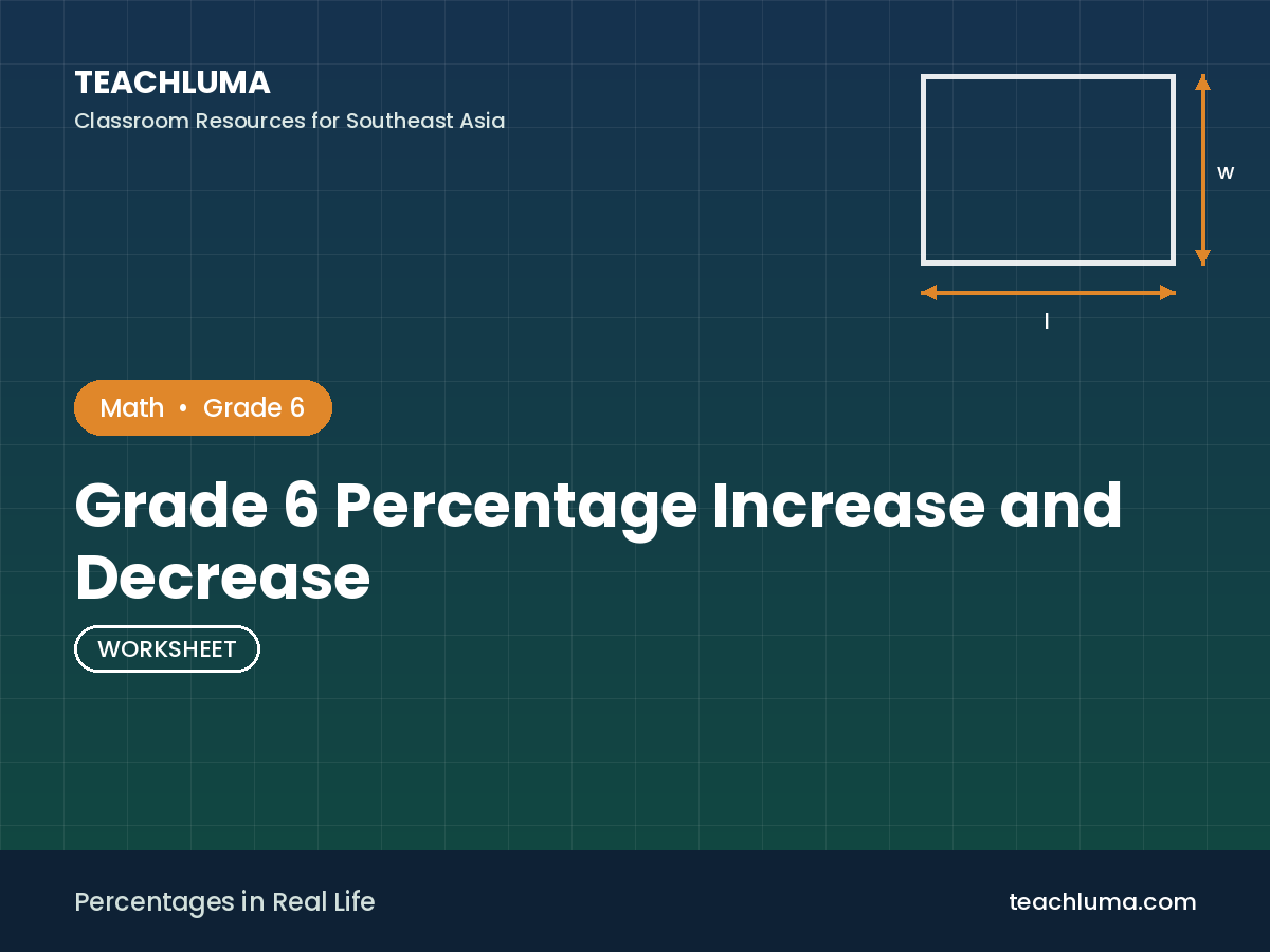 Grade 6 Percentage Increase and Decrease Worksheet