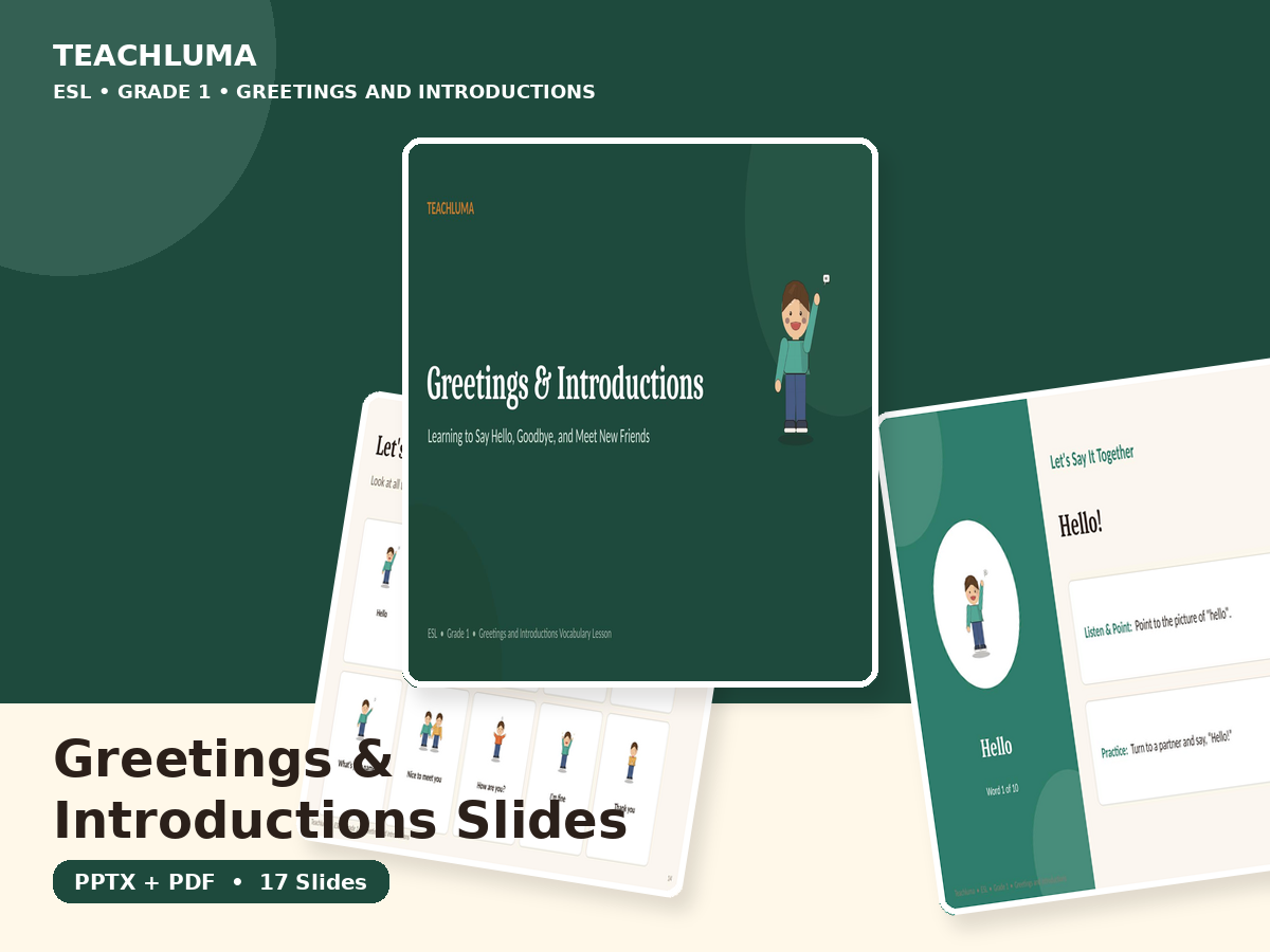 Greetings and Introductions — Vocabulary PowerPoint
