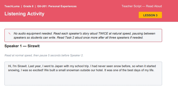 Personal Experiences