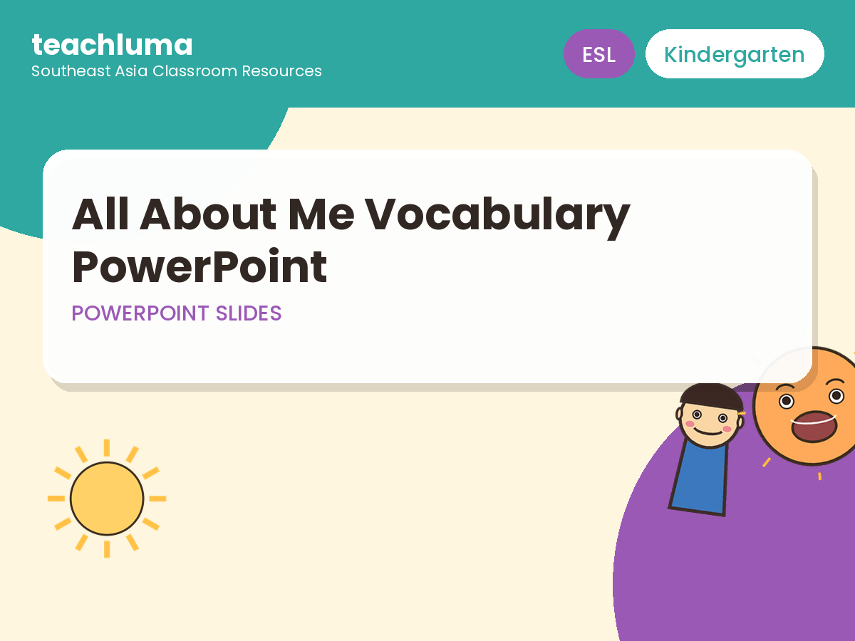 Kindergarten ESL PowerPoint: All About Me Vocabulary (Family, Feelings & Body)