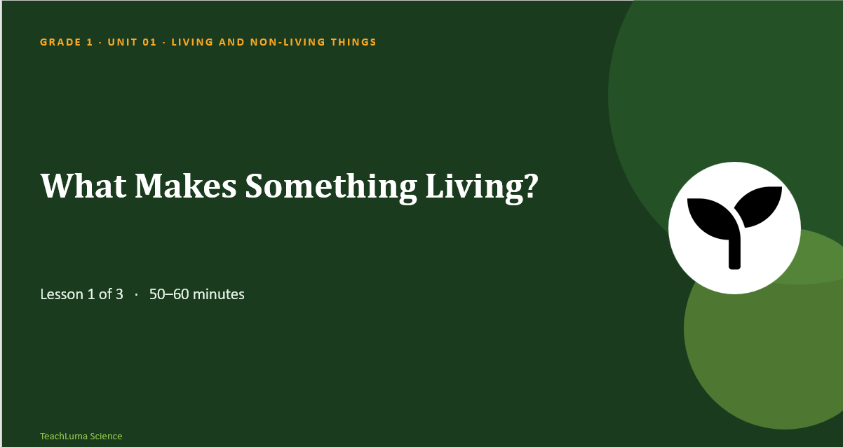 Living and Non-living Things - Grade 1