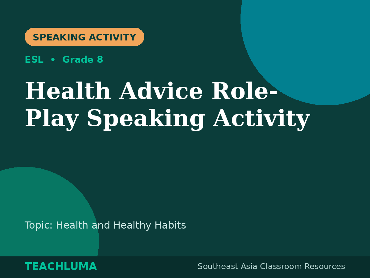 Health Advice Role-Play Speaking Activity