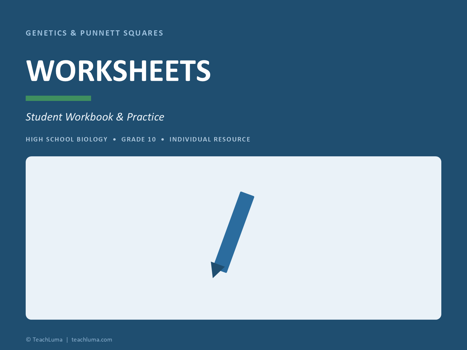 Grade 10 Science Worksheets: Genetics & Punnett Squares (Complete Practice Set)