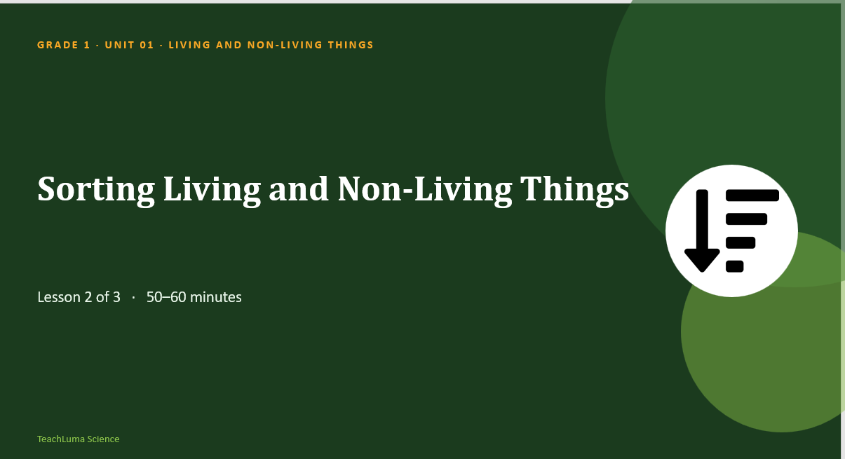 Grade 1 Science: Sorting Living and Non-Living Things