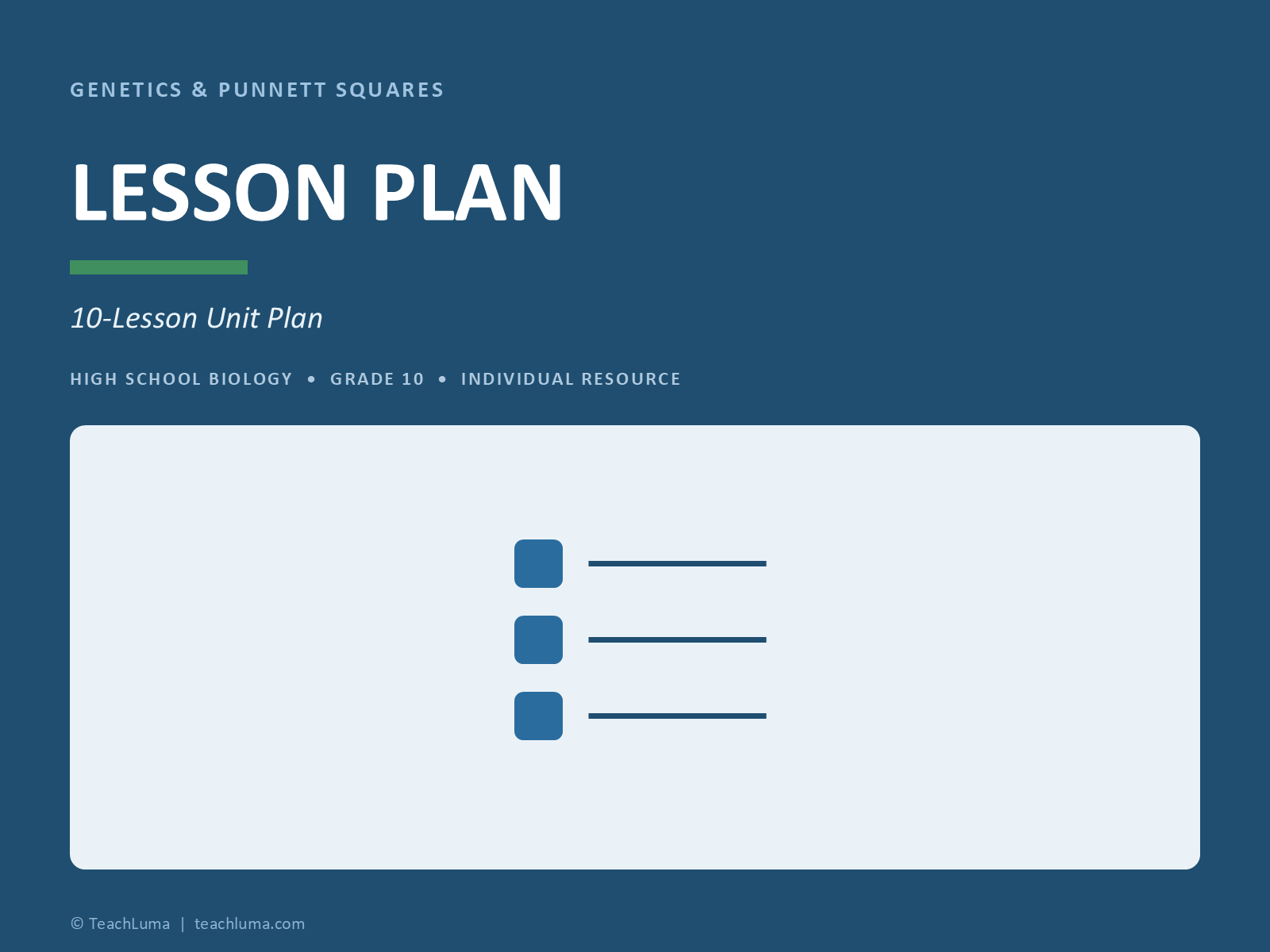 Grade 10 Science Lesson Plan: Genetics & Punnett Squares