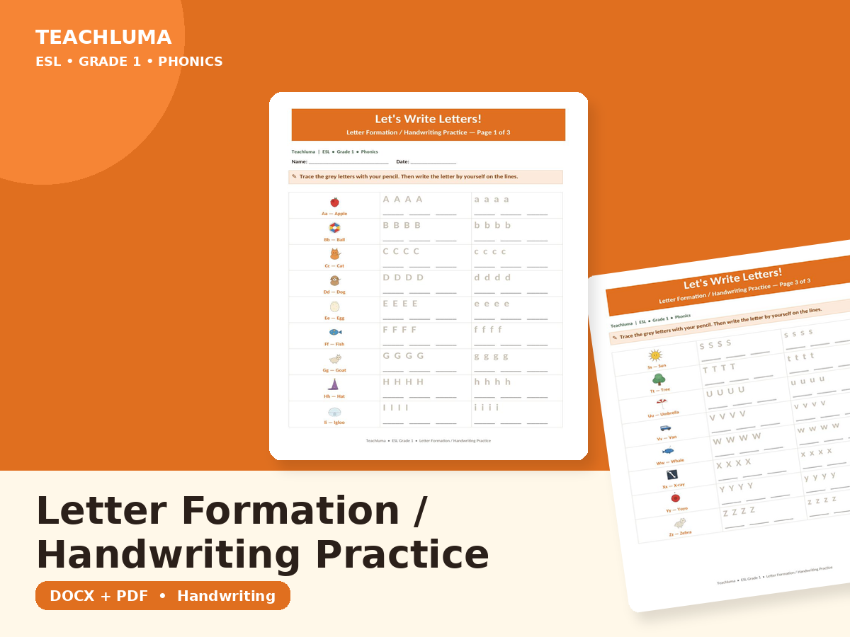 Letter Formation / Handwriting Practice