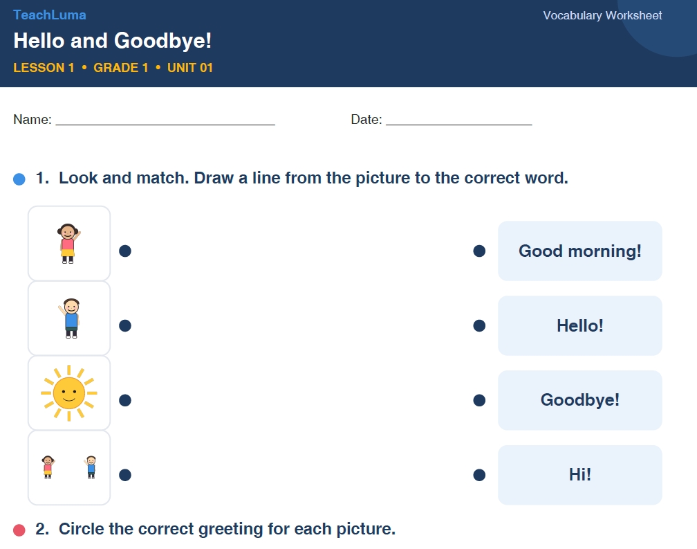 Grade 1 ESL – Greetings & Introductions Bundle