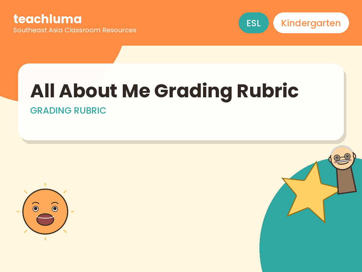 Kindergarten ESL Grading Rubric: All About Me