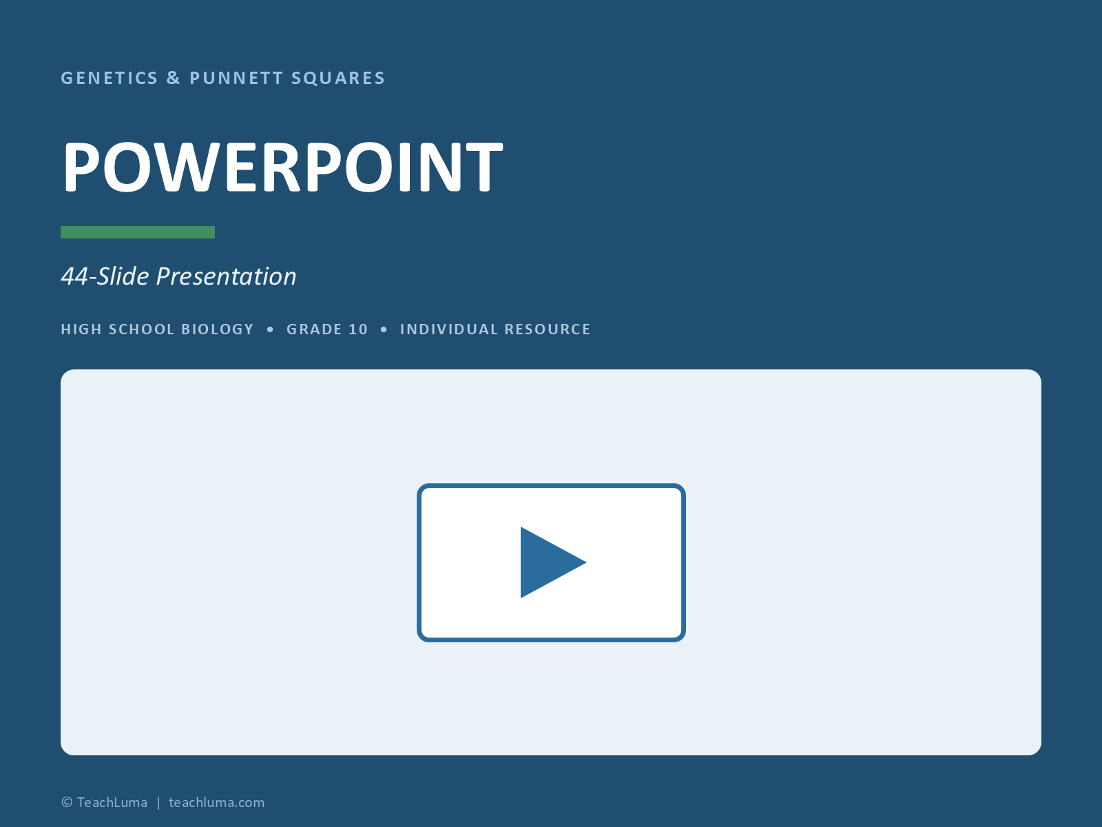 Grade 10 Science PowerPoint: Genetics & Punnett Squares