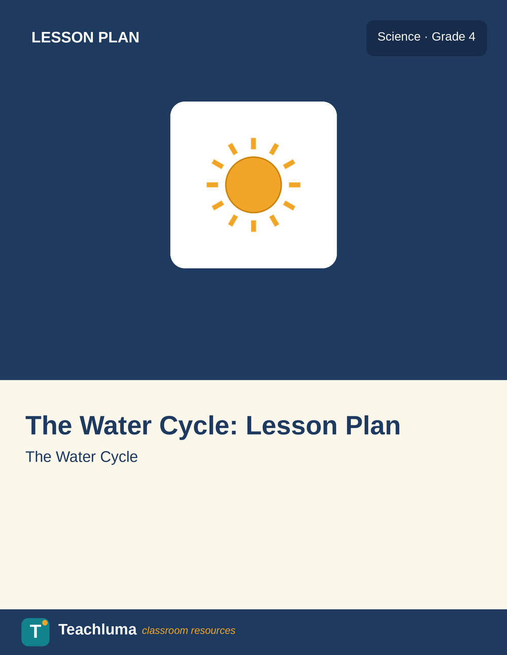 Grade 4 The Water Cycle Lesson Plan