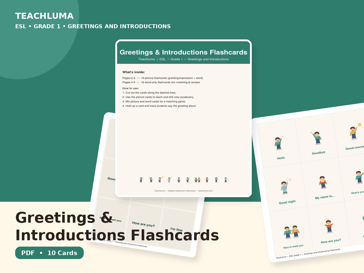Greetings and Introductions — Vocabulary Flashcards