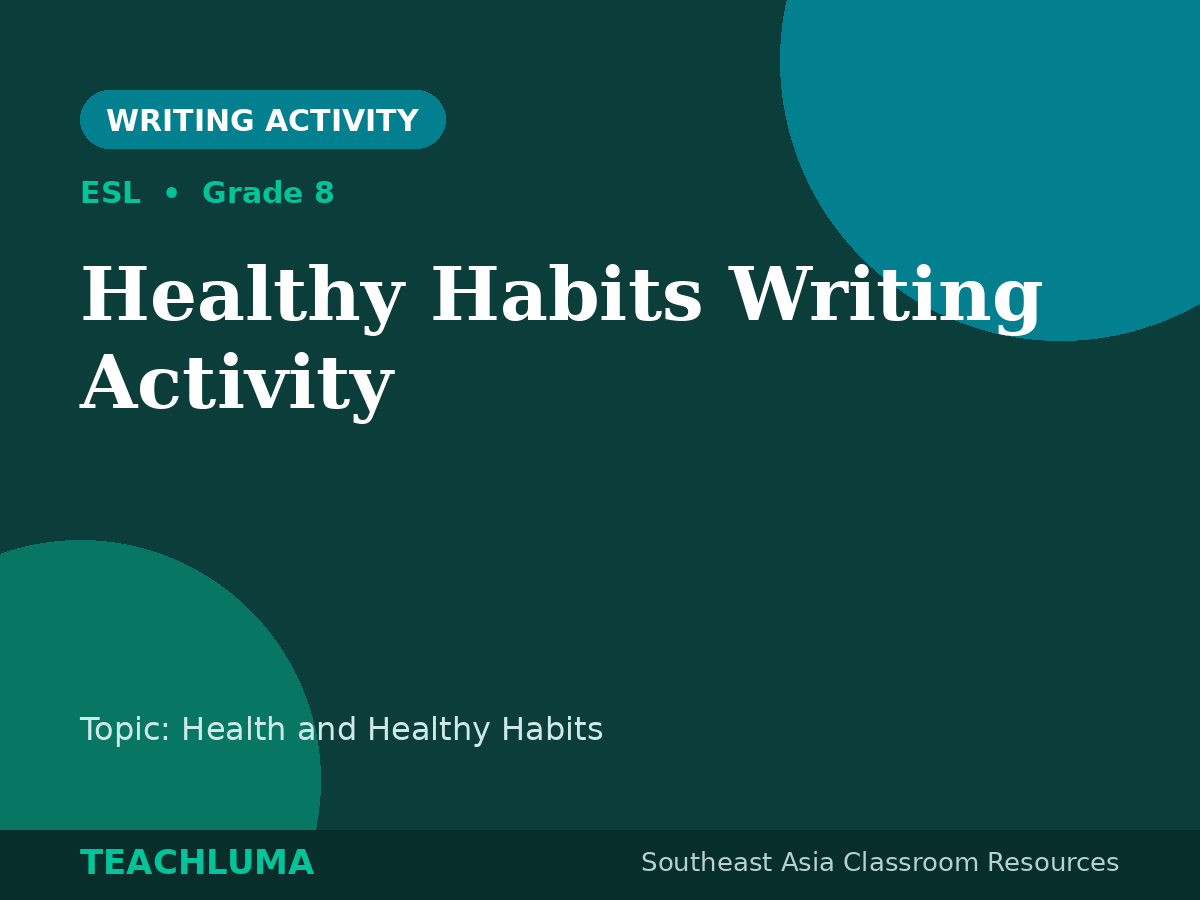 Healthy Habits Writing Activity