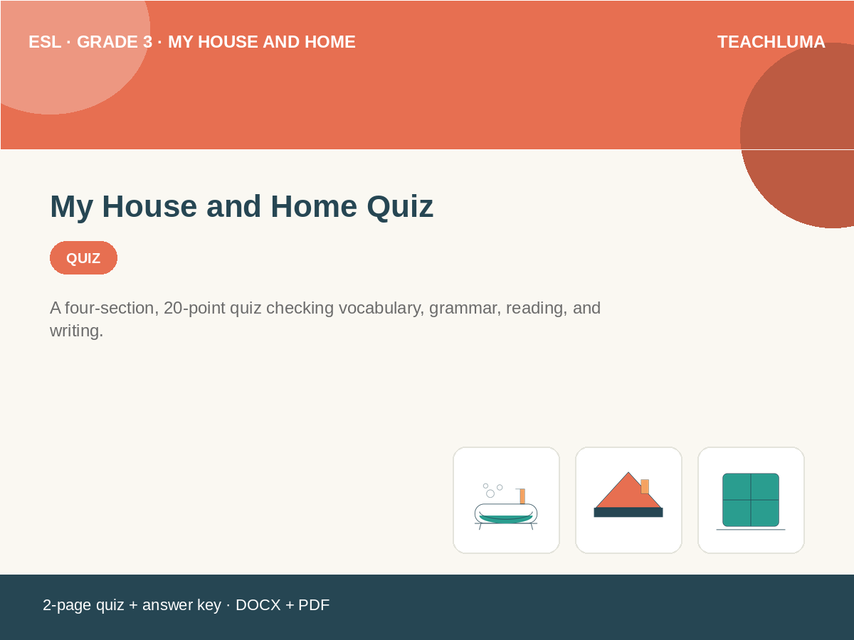 Grade 3 My House and Home Quiz